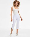 【送料無料】 ジェイエムコレクション レディース カジュアルパンツ ボトムス Women's Mid Rise Tulip-Hem Capri Pants Bright White