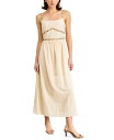 【送料無料】 ラインアンドドット レディース ワンピース トップス Women's Aurelia Embroidered Cotton Sleeveless Maxi Dress Ecru