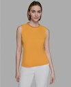 【送料無料】 カール ラガーフェルド レディース シャツ トップス Women's Bead-Trim Sleeveless Top Persimmon(4)
