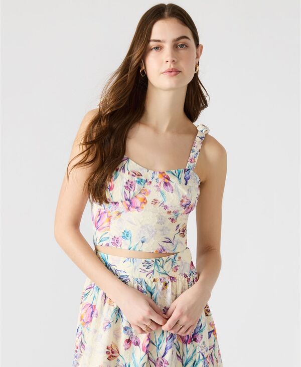 スティーブ マデン レディース トップス シャツ コットン Steve Madden Women's Carlynn Cotton Bustier Top Antique