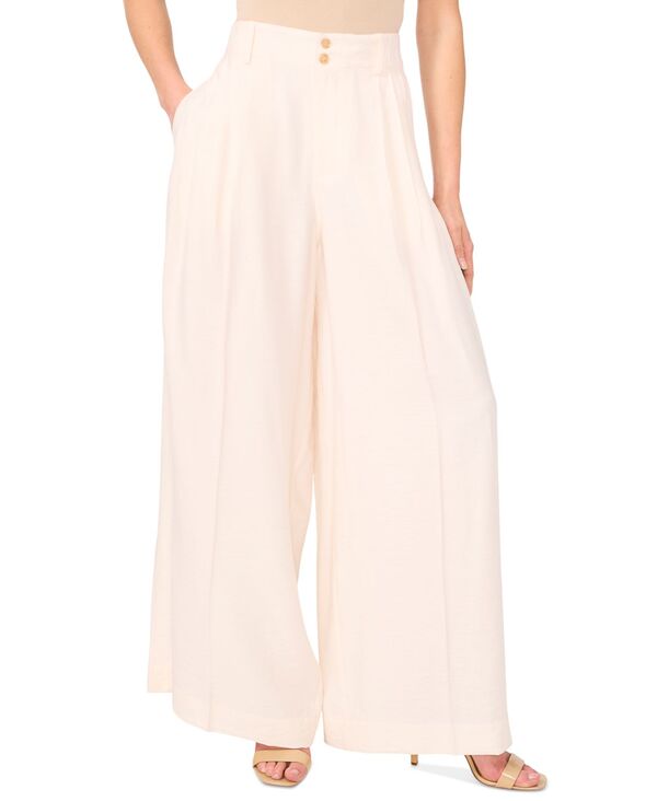 【送料無料】 セセ レディース カジュアルパンツ ボトムス Women's High-Rise Pleated Wide-Leg Pants Eggnog