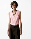 【送料無料】 マンゴ レディース シャツ トップス Women's Linen Suit Vest Light Pink