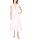 【送料無料】 パーカー レディース ワンピース トップス The Abria Cotton Plunging-Neck Drop-Waist Midi Dress White