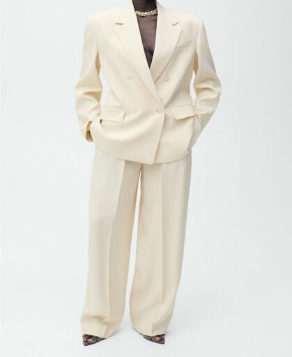 【送料無料】 マンゴ レディース カジュアルパンツ ボトムス Women's Pleated Wide Leg Suit Pants Butter Yellow 【送料無料】 マンゴ レディース カジュアルパンツ ボトムス Women's Pleated Wide Leg Suit Pants Butter Yellow