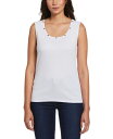 【送料無料】 ラファエラ レディース シャツ トップス Petite Rib Sleeveless Tank Crew Neck Top White|詳細画像