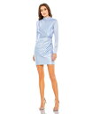 【送料無料】 マックダガル レディース ワンピース トップス Women's Mock Neck Draped Long Sleeve Mini Dress P...