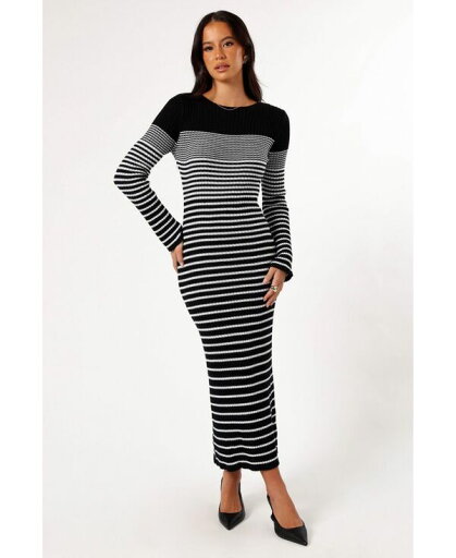 【送料無料】 Petal and Pup レディース ワンピース トップス Women's Camy Long Sleeve Midi Dress Black/white 【送料無料】 Petal and Pup レディース ワンピース トップス Women's Camy Long Sleeve Midi Dress Black/white