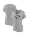 【送料無料】 ファナティクス レディース Tシャツ トップス Women's Gray Boston Red Sox V-Neck T-Shirt Gray