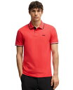 【送料無料】 ヒューゴボス メンズ ポロシャツ トップス Men's Stretch-Cotton Slim-Fit Polo Shirt Open Red