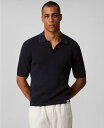 【送料無料】 カルバンクライン メンズ ポロシャツ トップス Men's Smooth Cotton Waffle Polo Shirt Dark Sapphi...