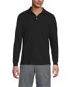 【送料無料】 ランズエンド メンズ ポロシャツ トップス Men's School Uniform Long Sleeve Mesh Polo Shirt Bl...