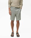【送料無料】 マンゴ メンズ ハーフパンツ・ショーツ ボトムス Men's Linen Pleated Bermuda Shorts Aqua Green