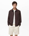 【送料無料】 マンゴ メンズ シャツ トップス Men's Pocket Lyocell Overshirt Chocolate