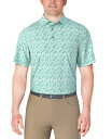【送料無料】 ピージーエーツアー メンズ ポロシャツ トップス Men's Short Sleeve Botanical Print Golf Polo Shi...