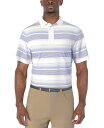 【送料無料】 ピージーエーツアー メンズ ポロシャツ トップス Men's Short Sleeve Striped Golf Polo Shirt Brigh...
