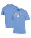 【送料無料】 チャンピオン メンズ Tシャツ トップス Men's Carolina Blue North Carolina Tar Heels Arch Over Logo T-Shirt Blue