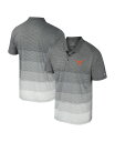 【送料無料】 コロシアム メンズ ポロシャツ トップス Men's Gray Texas Longhorns Striped Mesh Polo Shirt G...