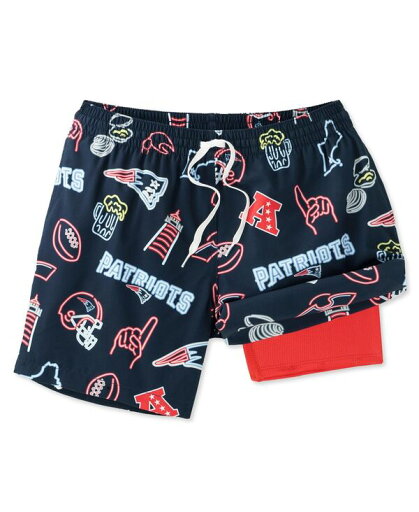 【送料無料】 チャビーズ メンズ ハーフパンツ・ショーツ 水着 Men's 5.5" Navy New England Patriots The Neon Lined Classic Swim Trunks Navy