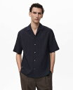 【送料無料】 マンゴ メンズ シャツ トップス Men's Stripped Structure Shirt Dark Navy