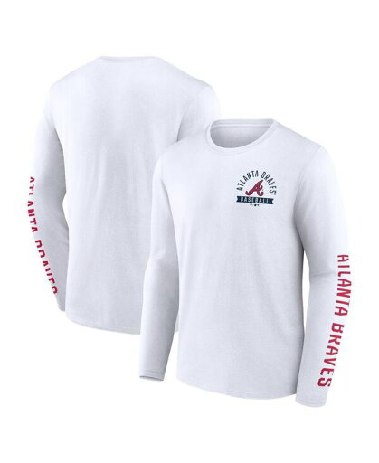 【送料無料】 ファナティクス メンズ Tシャツ トップス Men's White Atlanta Braves Press Box Long Sleeve T-Shirt White 【送料無料】 ファナティクス メンズ Tシャツ トップス Men's White Atlanta Braves Press Box Long Sleeve T-Shirt White