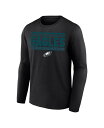 【送料無料】 プロファイル メンズ Tシャツ トップス Men's Black Philadelphia Eagles Big Tall Pop Long Sleeve T-Shirt Black