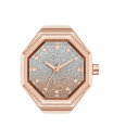【送料無料】 ナインウェスト レディース 腕時計 アクセサリー Women's Quartz Octagonal Ombre Glitter Rose Gold-Tone Metal Alloy Ring Watch 23mm Rose Gold-Tone