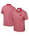 【送料無料】 コロシアム メンズ ポロシャツ トップス Men's Red Wisconsin Badgers Striped Polo Shirt Red