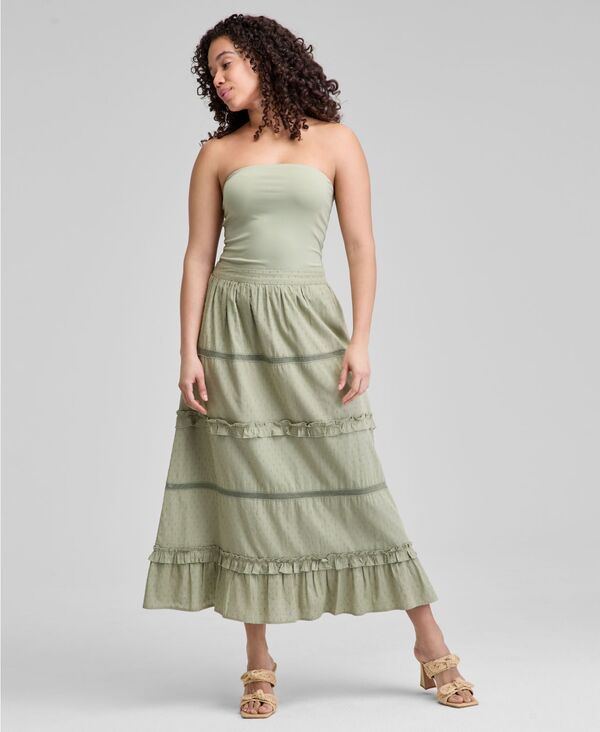 アンドノウディス レディース ボトムス スカート ティアード コットン マキシ And Now This Women's Pu..