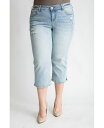 【送料無料】 スリンク レディース デニムパンツ ボトムス Plus Size Denim Mid Rise Straight Crop with Slit in 22.5" inseam - Louise No Color
