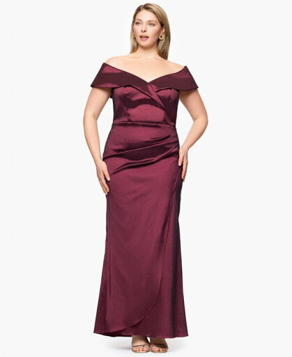 【送料無料】 エスケープ レディース ワンピース トップス Plus Size Sweetheart-Neckline Long Sheath Dress Wine 【送料無料】 エスケープ レディース ワンピース トップス Plus Size Sweetheart-Neckline Long Sheath Dress Wine