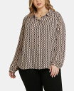 【送料無料】 エヌワイディージェイ レディース シャツ トップス Plus Size Modern Blouse Point Collar Top Corinth Peaks