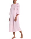 【送料無料】 ミス エレーン レディース ナイトウェア アンダーウェア Women's 3/4-Sleeve Zip-Front Seersucker Robe Peach/white Check