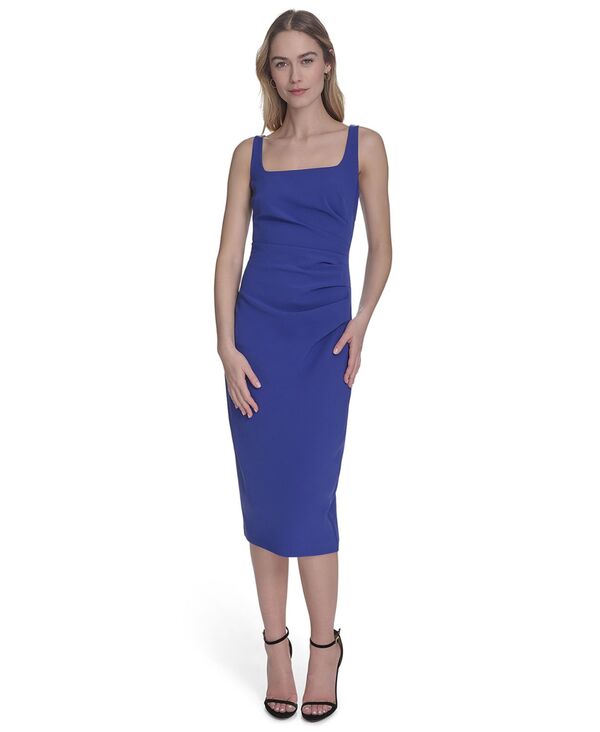 ヴィンスカムート レディース トップス ワンピース ボディコンワンピース ミディ Vince Camuto Women's Square-Neck Midi Bodycon Dress Cobalt コバルト(4)
