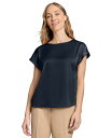 【送料無料】 ジョーンズニューヨーク レディース シャツ トップス Women's Side-Button Short-Sleeve Top Pacific Navy