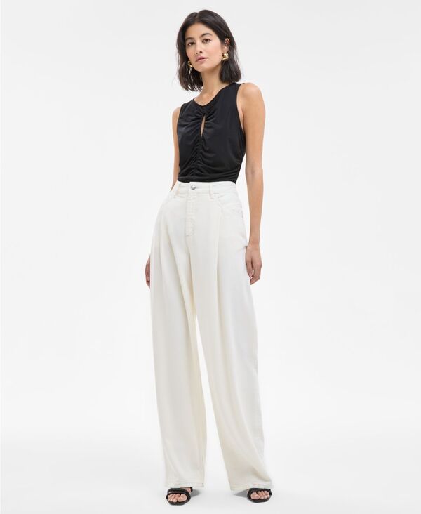 ボス オレンジ レディース ボトムス デニムパンツ ジーンズ BOSS Orange Women's High-Rise Slouchy Wide-Leg Jeans Soft Cream クリーム