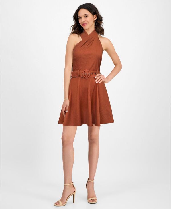 レイチェル ロイ レディース トップス ワンピース RACHEL Rachel Roy Women's Joanna Mini Belted A-Line Dress Rust