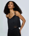 【送料無料】 ケネスコール レディース シャツ トップス Women's Fringe Cropped Camisole Top Black