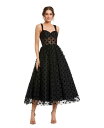 【送料無料】 マックダガル レディース ワンピース トップス Women's Polka Dot Net Bustier A-Line Midi Dress B...