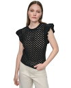 【送料無料】 ダナキャランニューヨーク レディース ニット・セーター アウター Women's Baby Chenille Pointelle Rib Flut...