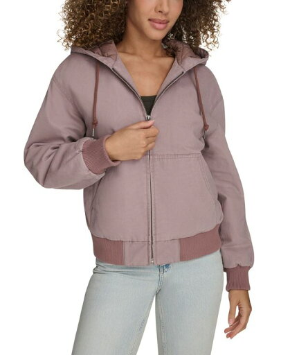【送料無料】 リーバイス レディース ジャケット・ブルゾン アウター Women's Relaxed Workwear Hooded Bomber Jacket Purple Dove 【送料無料】 リーバイス レディース ジャケット・ブルゾン アウター Women's Relaxed Workwear Hooded Bomber Jacket Purple Dove