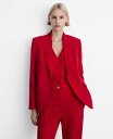 【送料無料】 マンゴ レディース ジャケット・ブルゾン アウター Women's Structured Suit Jacket Red