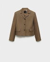【送料無料】 マンゴ レディース ジャケット・ブルゾン アウター Women's Linen-Blend Cropped Jacket Chocolate