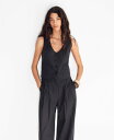 【送料無料】 マンゴ レディース ジャケット・ブルゾン アウター Women's Linen-Blend Suit Vest Navy