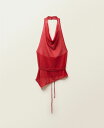 【送料無料】 マンゴ レディース シャツ トップス Women's Open Back Draped Knitted Top Red