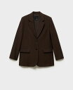 【送料無料】 マンゴ レディース ジャケット・ブルゾン アウター Women's Straight-Fit Lyocell Suit Jacket Brown