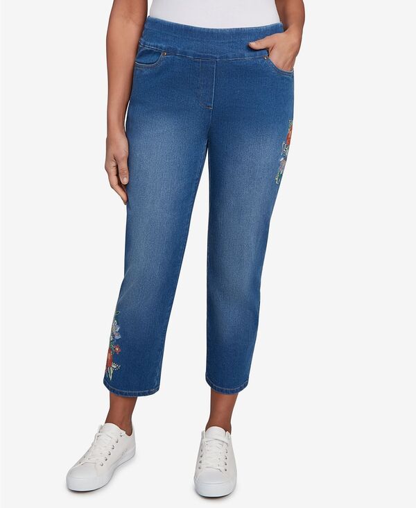 【送料無料】 アルフレッド ダナー レディース デニムパンツ ボトムス Women's El Paso Floral Vine Embroidered Denim Ankle Jeans Medium Indigo