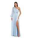 【送料無料】 マックダガル レディース ワンピース トップス Women's One Sleeve Chiffon Gown With 3D Flowers P...