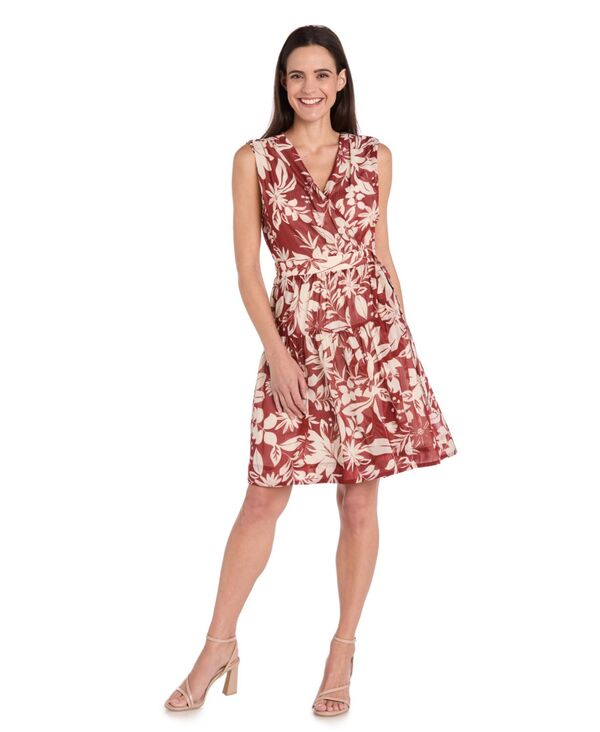 アールアンドエムリチャーズ レディース トップス ワンピース ラップワンピース シフォン プリント ノ..