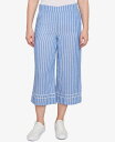 【送料無料】 ルビーアールディー レディース カジュアルパンツ ボトムス Petite Yarn Dye Stripe Relaxed Soft Capri Pants French blue multi