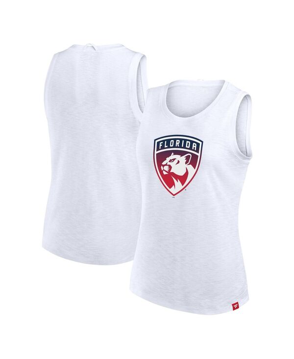 【送料無料】 ファナティクス レディース タンクトップ トップス Women's White Florida Panthers Slub Tank Top White